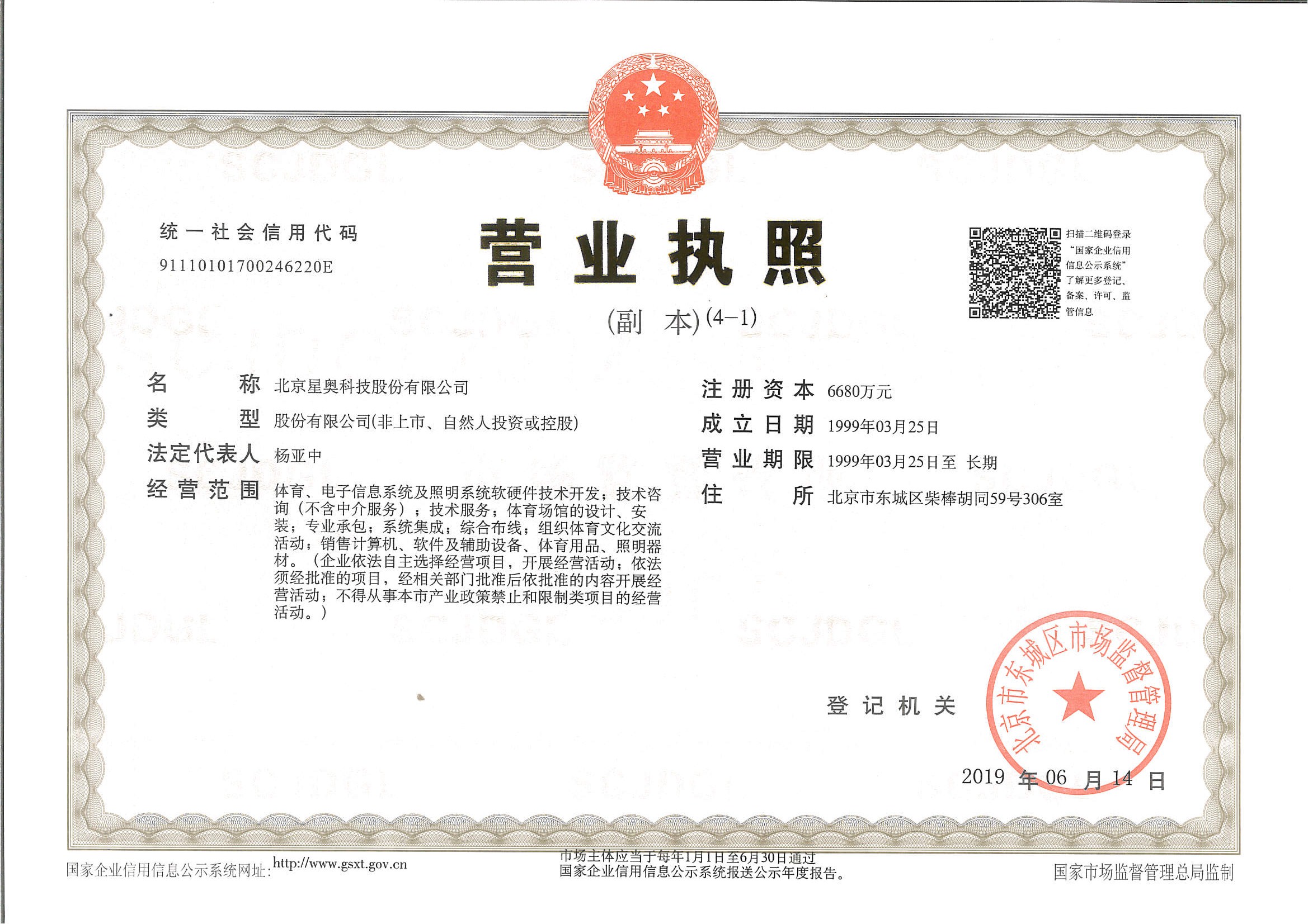 營業執照（副本）